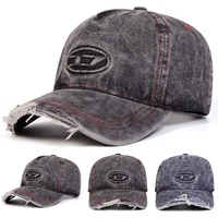 Джинсовые бейсболки унисекс с штампованной буквой D и дырками, весенне-осенние уличные регулируемые повседневные шапки, солнцезащитная шляпа, спортивная кепка