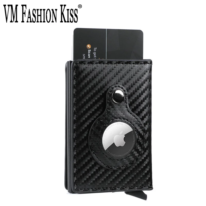 Vm Mode Kus 2023 Rfid Credit Card Clip Airtag Mannen/Vrouwen Portemonnee Eenvoudige Slanke Portemonnee Voor Apple air Tag Portemonnees Smart