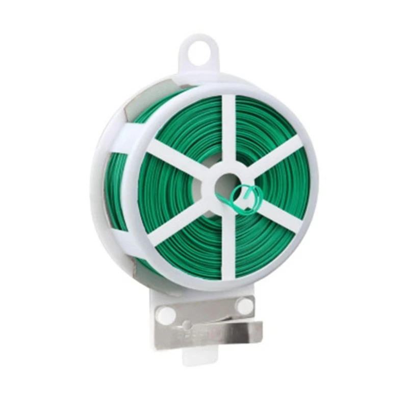 

20/50m Garden Twist Tie Cable Tie Plastic Cable Tie Wire Cable Reel With Cutter Dropship