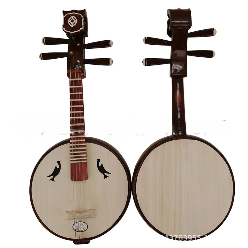 Medium Ruan Musical Instruments Beginners Hardwood Bone Flower Test