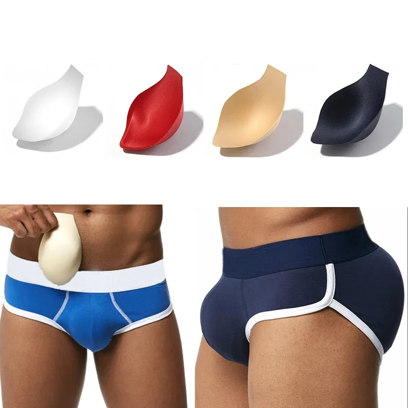 

Men's Underwear Cup Bulge Sponge Pad Cushion Brief Swimming Fitness Shorts U-shaped Front Crotch Large Protective Pad