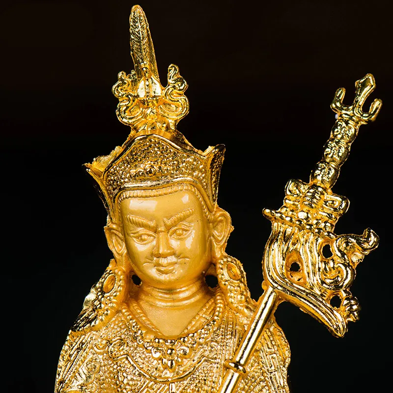 Gold Alloy Zinc 15cm Tranic Buddhist Suppliers Plated Efficacious Bodhisattva Padmasambhava Lotus Putting Home/Office Decoration 3