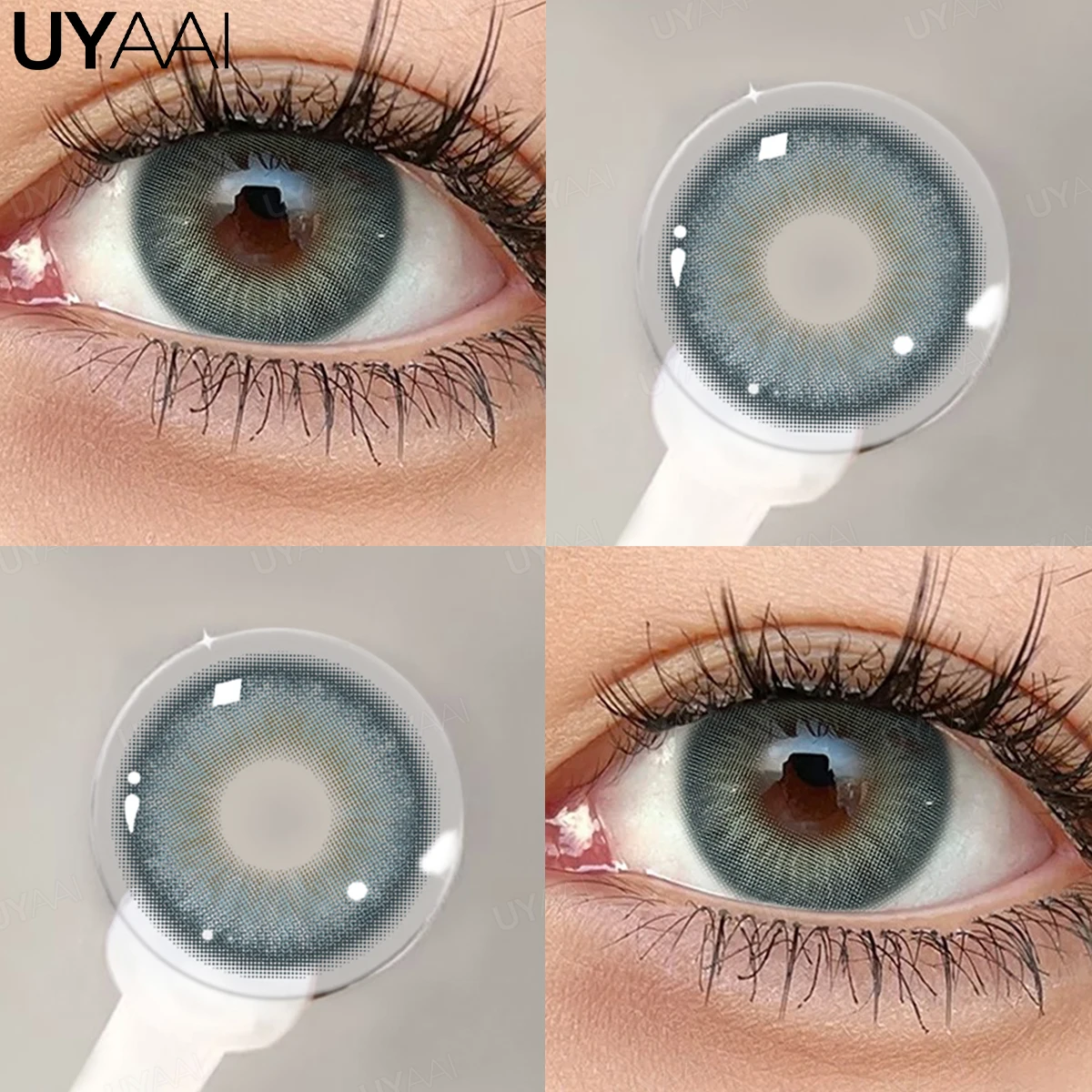 Natural Beauty Colored Contact Lenses - Grey, Brown, Blue & Green (Yearly)