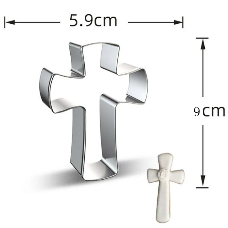 1pcs patisserie Cross Easter Kitchen Accessories Pastry Shop Stainless Steel Cookie Cutter Fondant Cake Decor Tool Biscuit Mould cookie cutter cookie mould fondant cutter