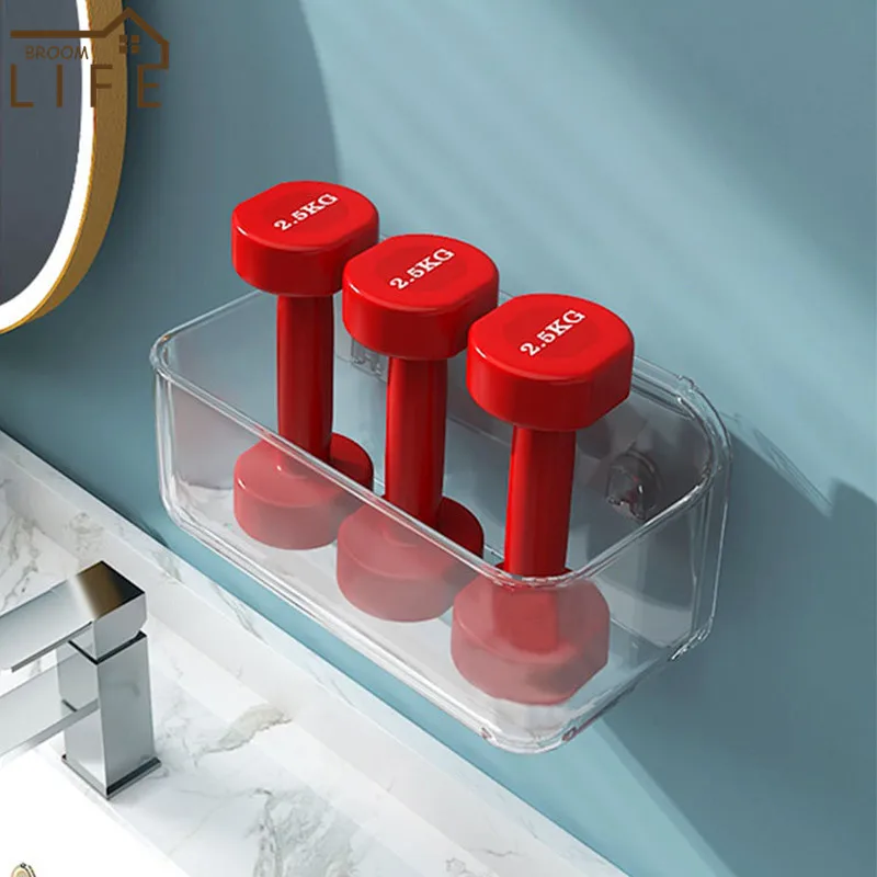 Bathroom Shelf Wall Shelf Organizer Wall Shelf Bathroom Storage Rack Storage Rack Transparent Bathroom Shelf Simple Cosmetic Organizer Shower Shampoo Holder Wall Mounted Floating Shelf Wc Toilet Accessories