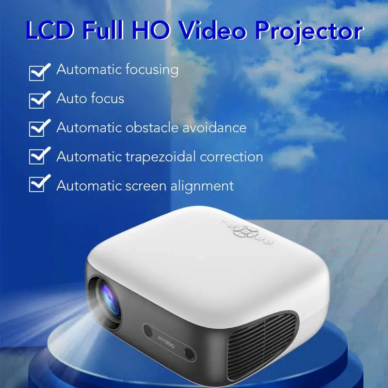 HY800 안드로이드 14 스마트 휴대용 LCD 프로젝터 Wifi LED 스마트 홈시어터 비디오 프로젝터 4K