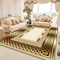 Luxury Golden Decoration Home Rugs Living Room Marble Pattern Carpet Sofa Side Large Area Rug Room Decor Lounge Soft Floor Mat 1