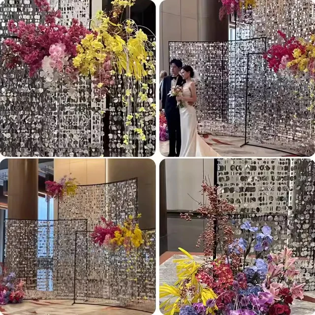 Tenda Sfondo Paillettes Oro 4x7ft - Per Matrimoni, Feste E Decorazioni Casa