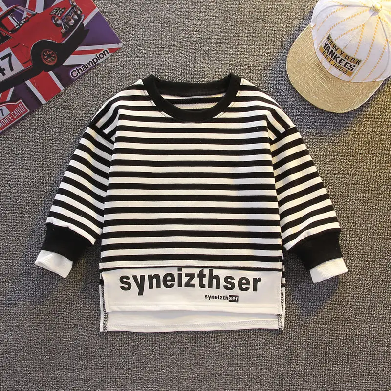 2PCS/Sets Autumn Kids Girl Boys Clothing Infant Casual Sport Strips T Shirt Pants Cotton Tracksuits