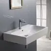 Rectangular White Ceramic Wall Mounted/Vessel Bathroom Sink Overflow Modern Design 30x18.9x5.1 4