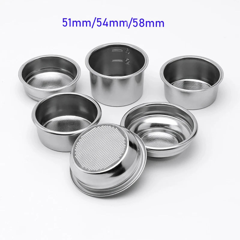 Stainless Steel 51mm/58mm Pressurized Coffee Filter Basket for Espresso