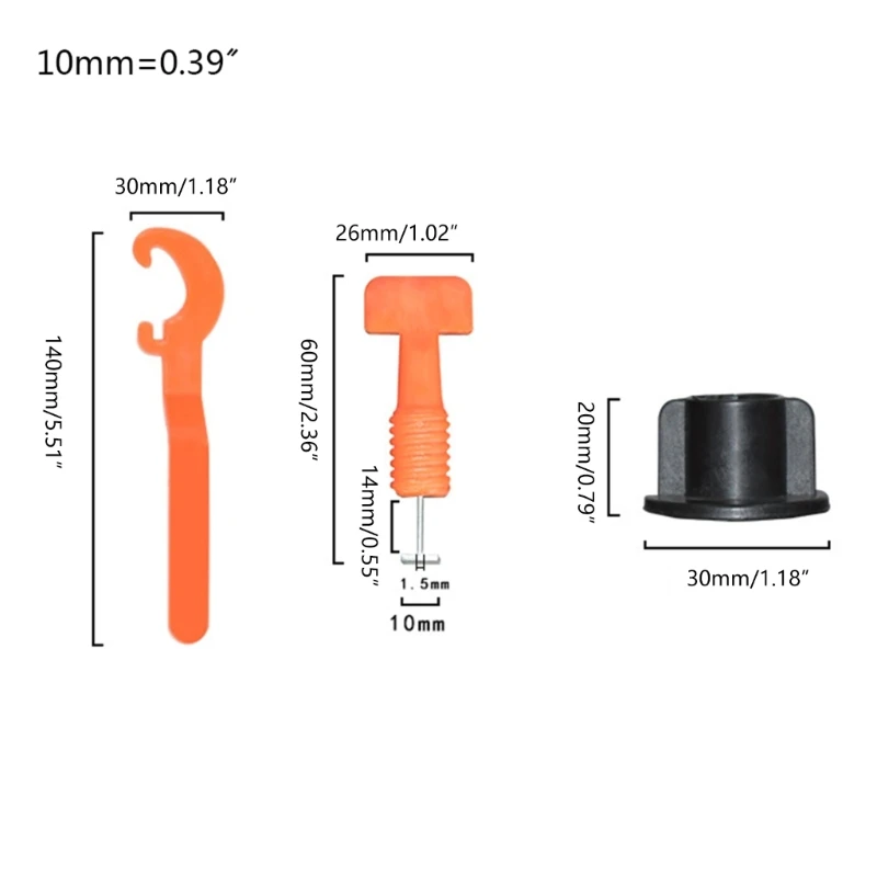 Tile Leveling System Tile Leveler Spacers Replaceable Steel Pins Ceramic Installation Tool with Wrenches