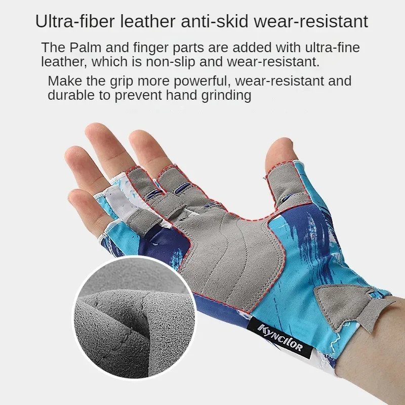 Fishing Cycling Gloves Non-slip Half-finger UV Protection Lightweight Breathable Outdoor Sport Equipment Angling Sailing Gloves