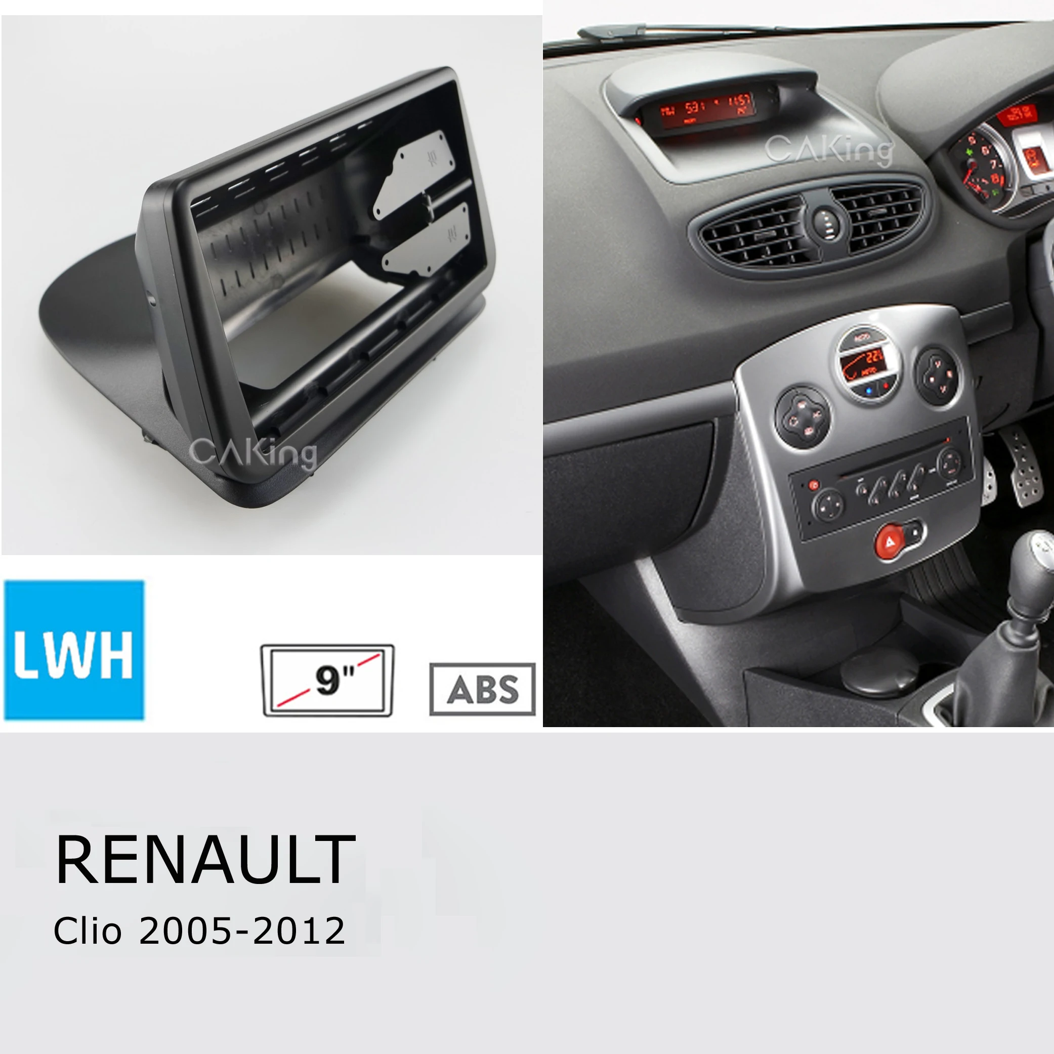 9-дюймовая Автомобильная радиопанель Fascia Для Renault Clio 2005-2014 комплект для приборной