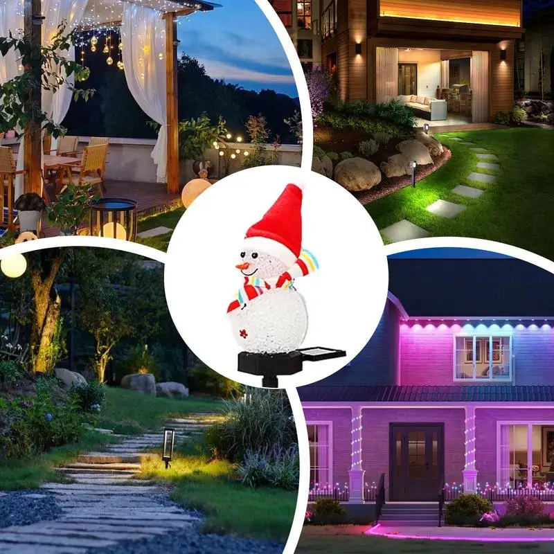 Christmas Solar Pathway Lights Snowman Waterproof Christmas Pathway Lights Stake Solar Christmas Decorations Outdoor Christmas 5