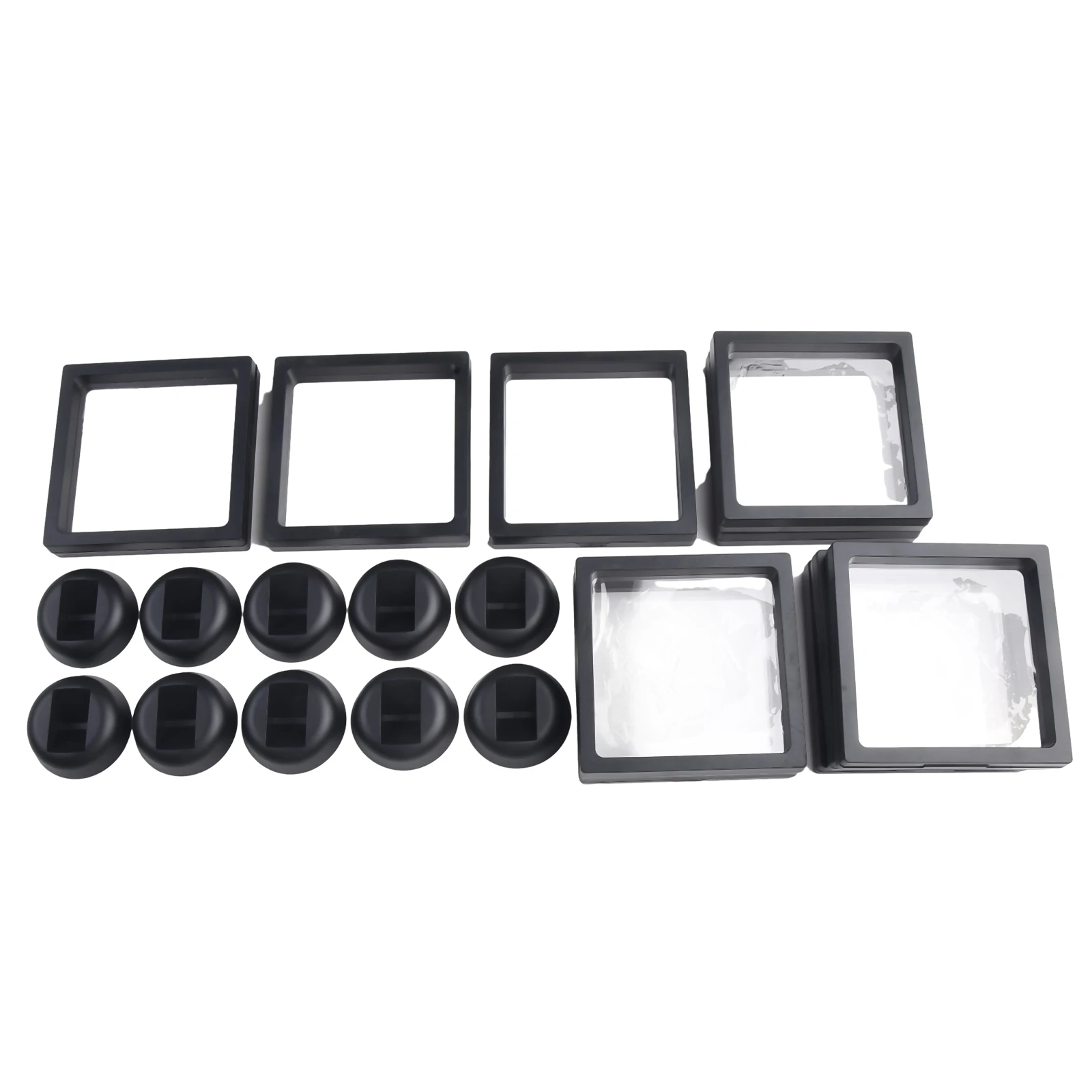 

Держатель для дисплея монет, черная пластиковая рамка для монет, держатель для дисплея с 3D плавающим эффектом, 110*110 мм, прочный и простой в использовании