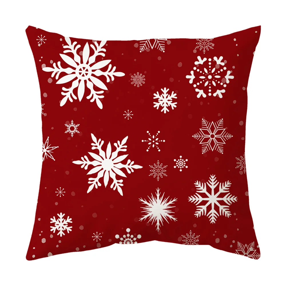 

Snowflake Printed Cushion Cover Christmas Decoration for Home Fashionable Pillow Case Custom Gifts 45x45