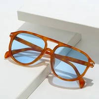 SO & EI rétro Double ponts pilote hommes Rivets lunettes de soleil marque de mode concepteur femmes luxe lunettes de soleil bleu Orange nuances UV400 2