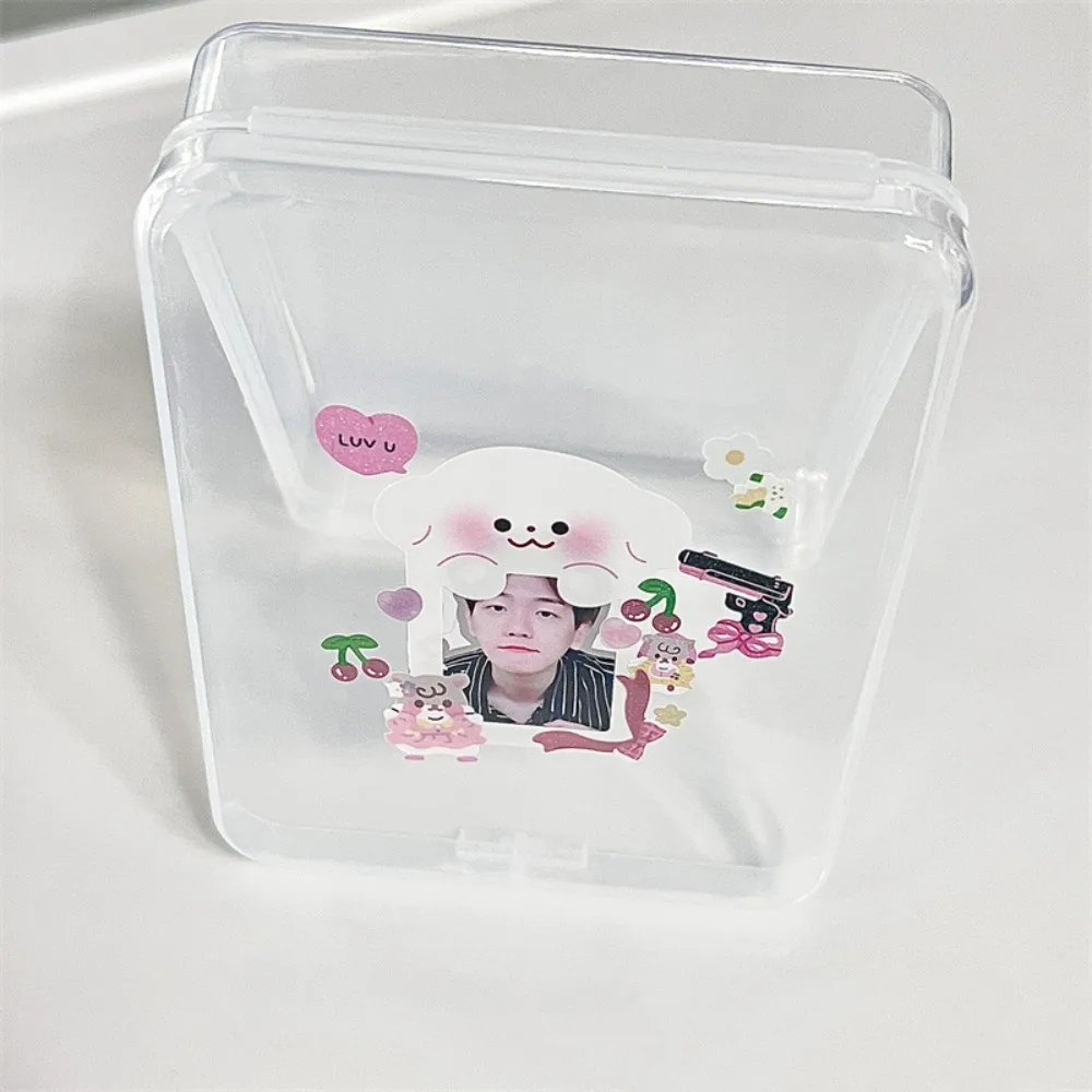 INS Transparent Plastic Storage Box Photocards Small Card Storage Box Desk Organizer Box Classification Box Stationery Box