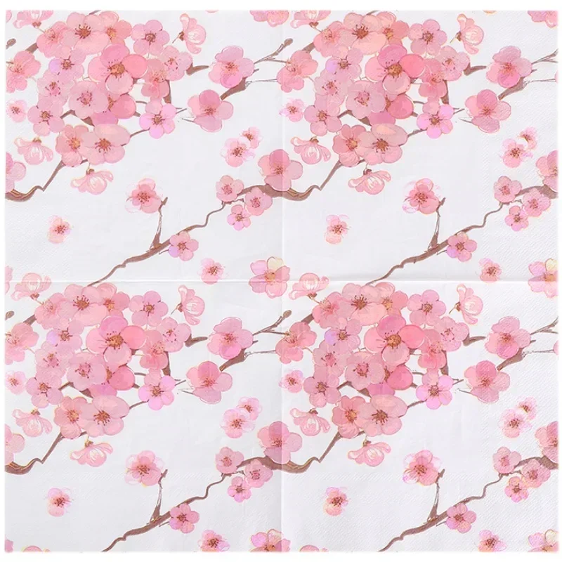 Paper Napkins Chinese Style Printing Wedding Pure Wood Pulp Plum Flower 20 Sheets 2Ply 33*33cm