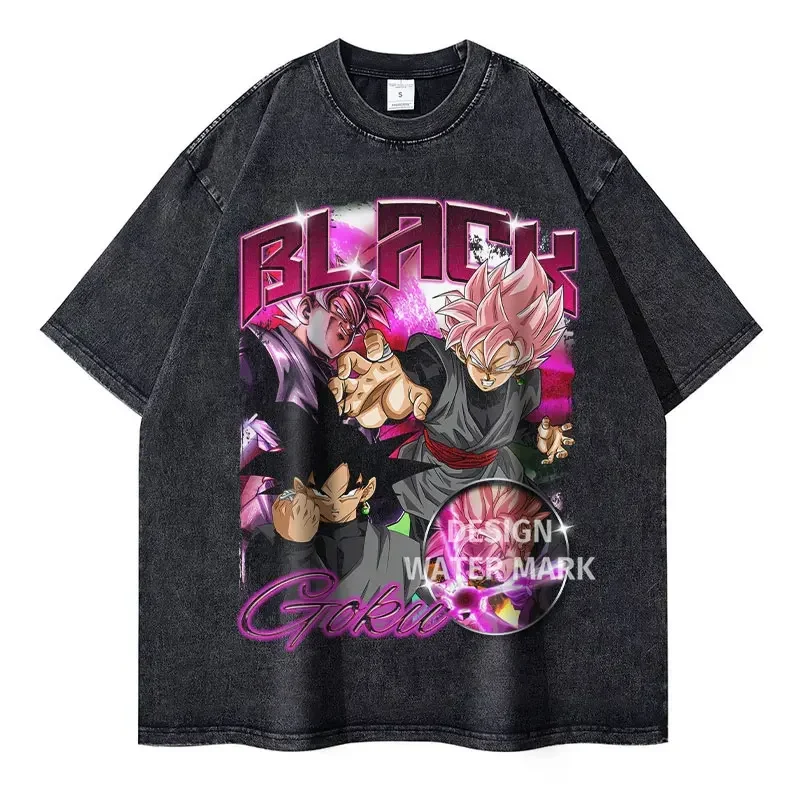 Vintage Washed Anime Dragon T-Shirt Retro Manga Design