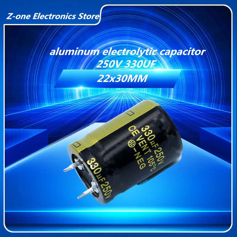 1-5pcs 250V330UF 250V 330UF 22x30mm High quality Aluminum Electrolytic Capacitor High Frequency Low Impedance ESR