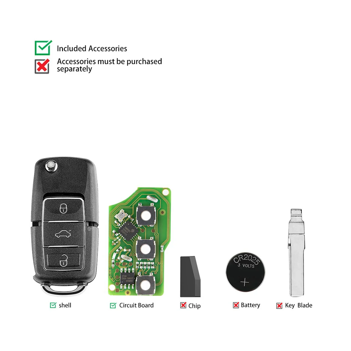 

XKB506EN Universal Wire Remote Key Fob 3 Buttons for B5 Type for VVDI Key Tool 5Pcs/Lot