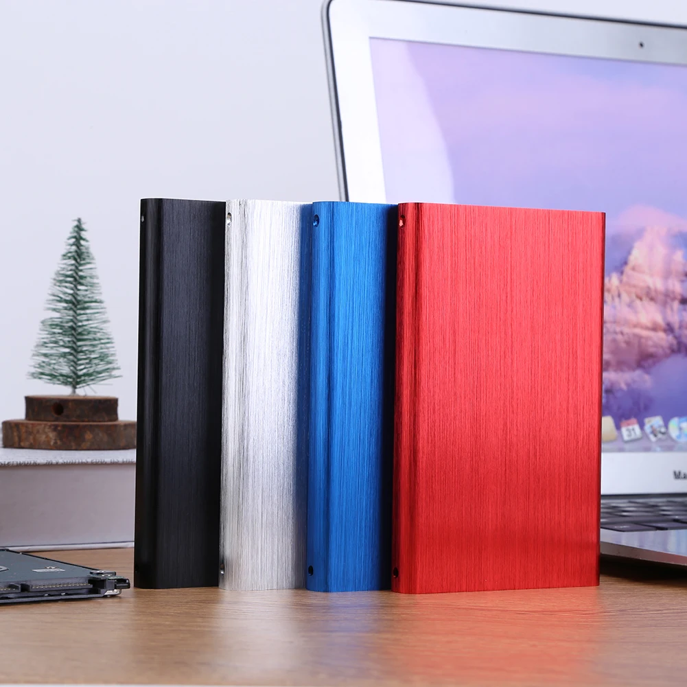 2.5inch External Hard Drive Aluminium Alloy USB2.0 Hard Disk Box Compatible with XP/win7/win8/win10 High Speed for PC TV Laptop