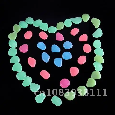 

50 Pieces/Package Garden Pebbles Glow Stones Rock Hot Luminous Glow in the Dark for Garden Path Walkways Patio Lawn Garden