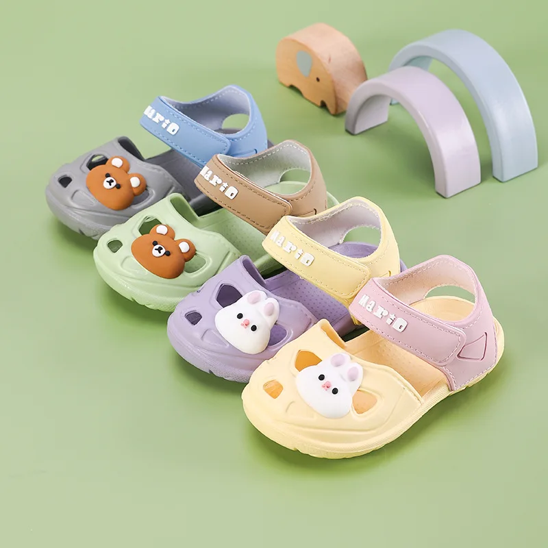 Kids Sandals Summer Brand Cartoon Hollow Kids Shoe Crash Resistant Sandals Girl Light Casual Shoe Anti Slip Boy Beach サンダル