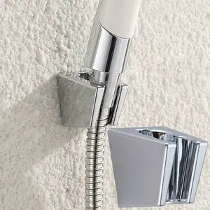 Soporte de ducha montado en la pared con tornillos para cabezal de ducha de  mano, Base de soporte de cabezal de ducha ajustable en ángulo para baño  cromado