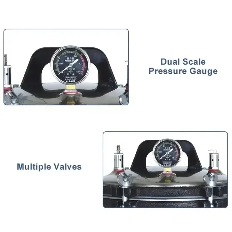 Digital Display Automatic Autoclave Sterilizer Overpressure Self-venting Labs Portable Sterilizer Medical Dental Steamer