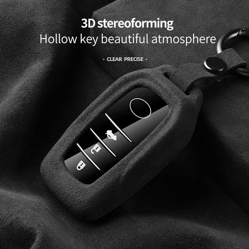 Alcantara 스웨이드 원격 자동차 키 쉘 케이스, 도요타 프라도 크라운 캠리 코롤라 시에나 하이랜더 RAV4 용 커버