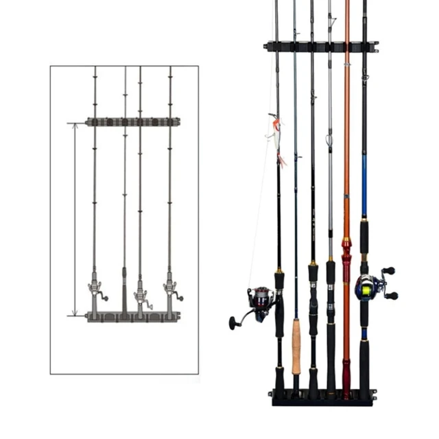 THKFISH 1Pair Fish Rod Holders Wall Mount Horizontal Fishing Pole