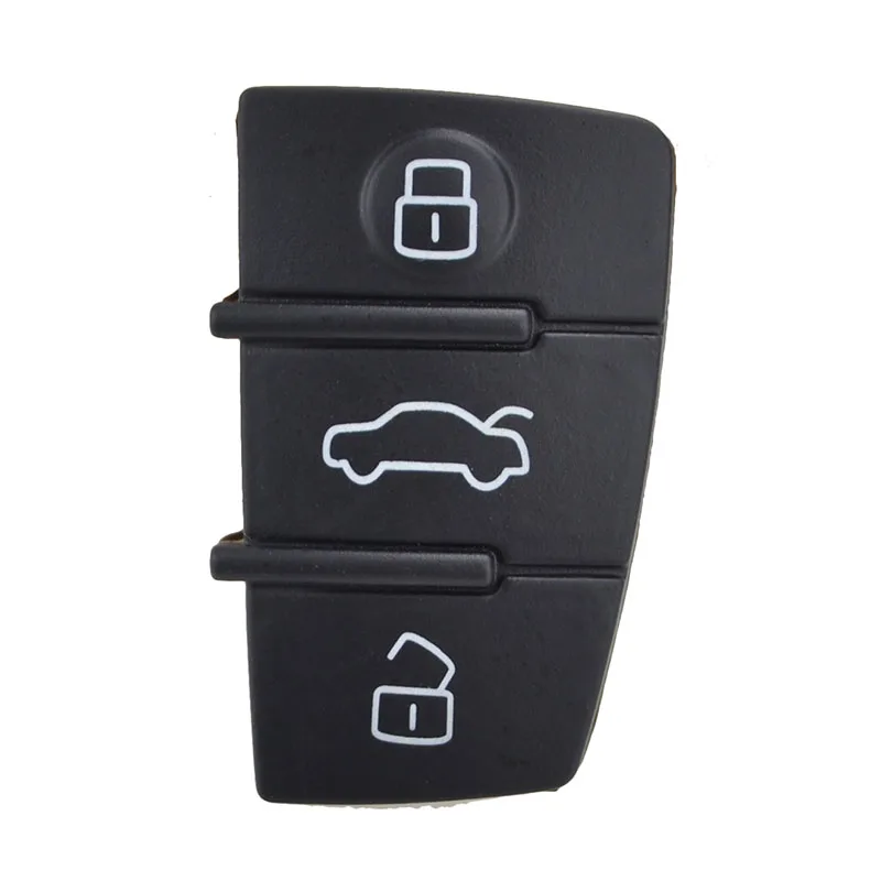 Flip Key Fob Shell Remote 3 Button Rubber Pad Replacement for AUDI A2 A3 S3 A4 A6 A6L A8 Q3 TT Quattro