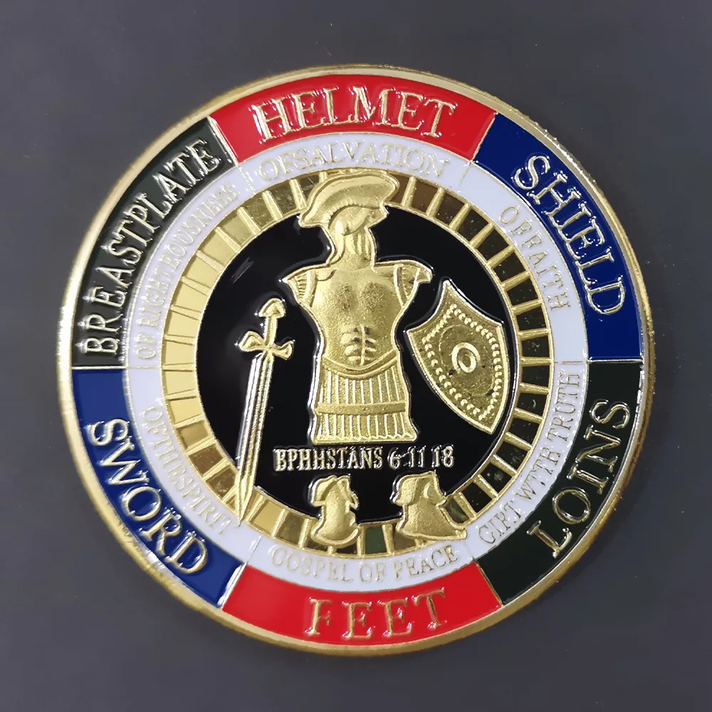 Rare Armor of God Game Knight Coin Challenge Commemorative Coin Color