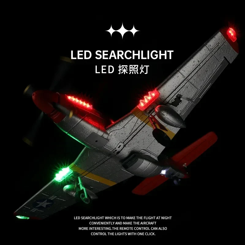 Weili Remote Control Aircraft Xka280 4-Channel P51 Fighter 6 Axis Gyroscope Fixed Wing Glider Flight Model Rc Aircraft Toy gift 5