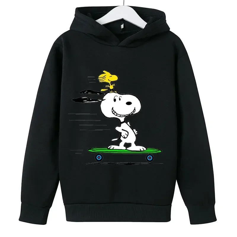 Sudadera con capucha para niños y niñas, de Snoopy, de dibujos animados blancos, de anime, 2024