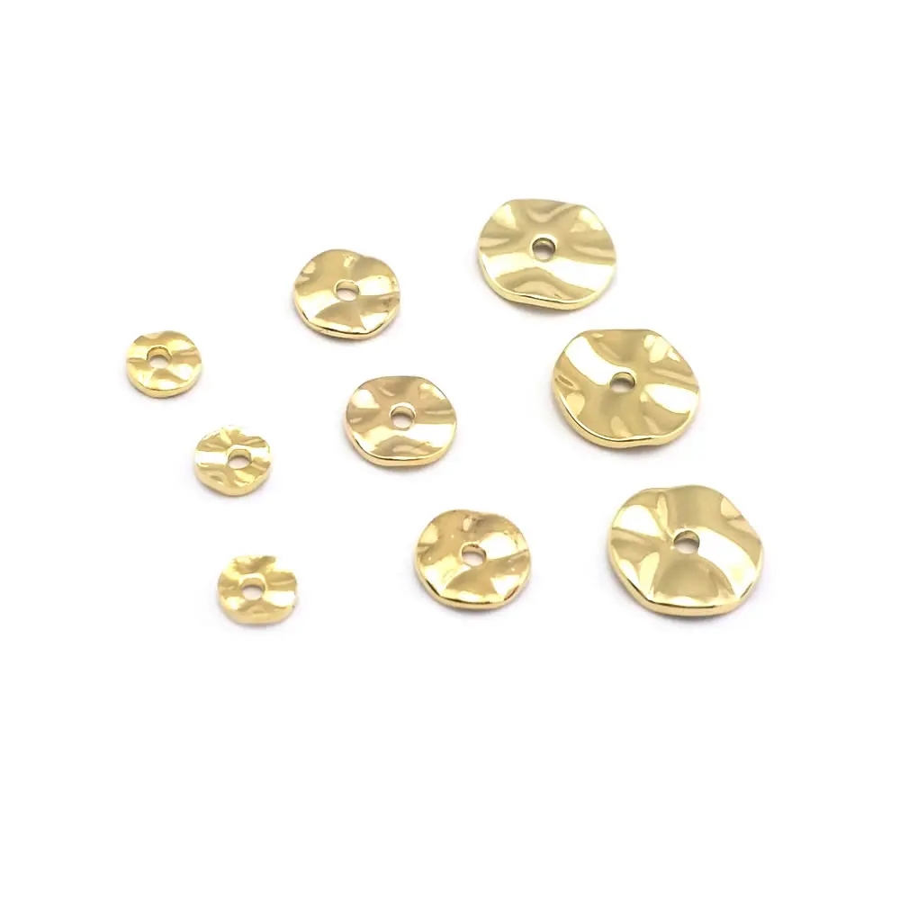 Cuentas de Espacio de Onda Redonda de Metal Dorado 18K 30PCS Alturas Varias Ideal para Hacer Joyas - details 15