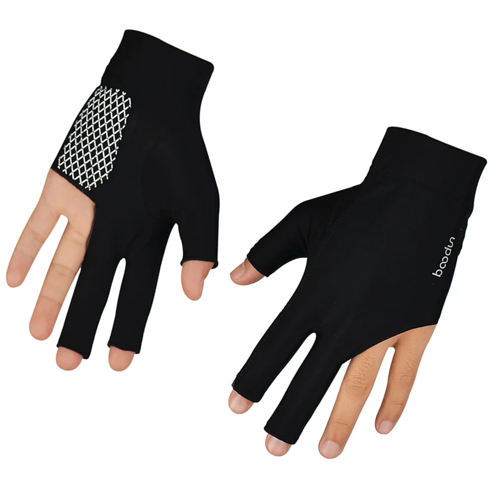 

3 Finger Billiards Snooker Professional Glove Show Pool Glovefor Left Right Hand ( Black )