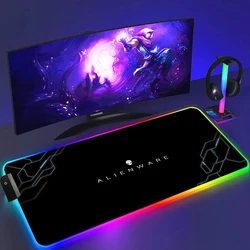 RGB Black Large Gaming Mouse Pad with Luminescent Design - Keyboard and Desk Mat - RGB 250x350x3mm (H6003)