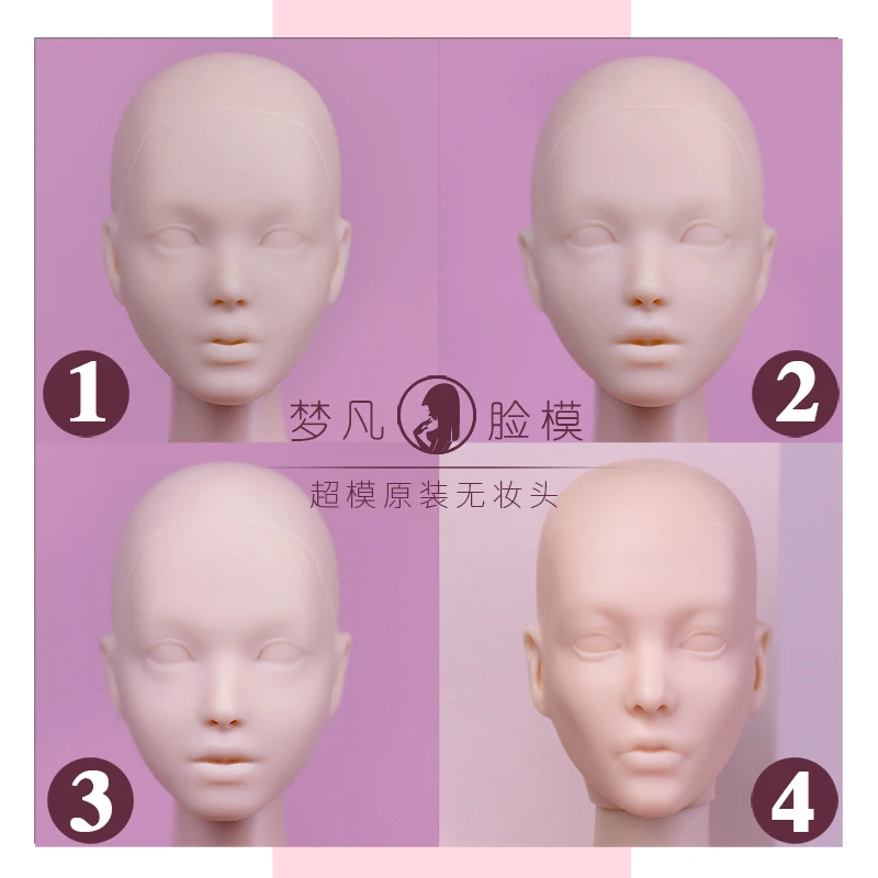 MENGF New Doll Bald Head DIY Makeup Practice Doll Blank Heads White Beige Brown Super White Coffee Skin 1/6 Doll Part FR IT Doll