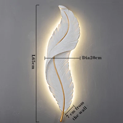 Modern Feather Wall Light RGB Led Wall Lamp for Bedroom Bedside Stairway Light  Living Room Wall Decoration Bathroom Decor wall light fixture Wall Lamps