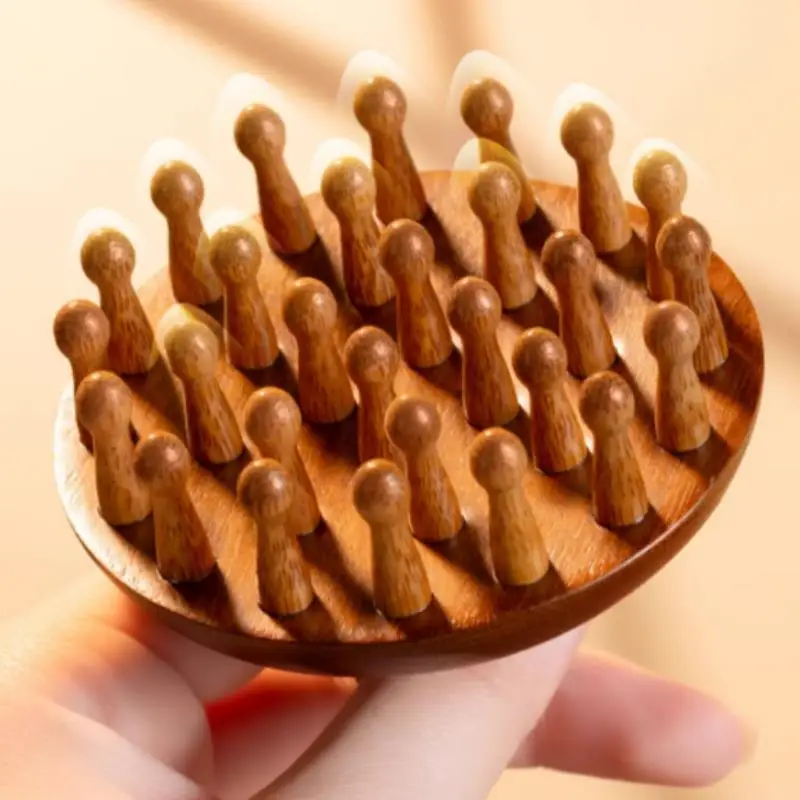 Sandalwood Disc Wooden Massage Scalp Wide Tooth Scalp Comb Round Tip Tool Wet Dry Hair Massage Comb hair brush comb,hair comb,hair comb set