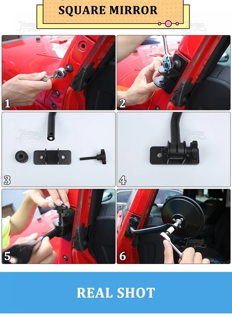 Auto Außen Seitentür Rückspiegel Für Jeep Wrangler JK TJ CJ LJ 1997 +  Einstellbare Winkel Objektiv Blind Spot Von 67,72 €