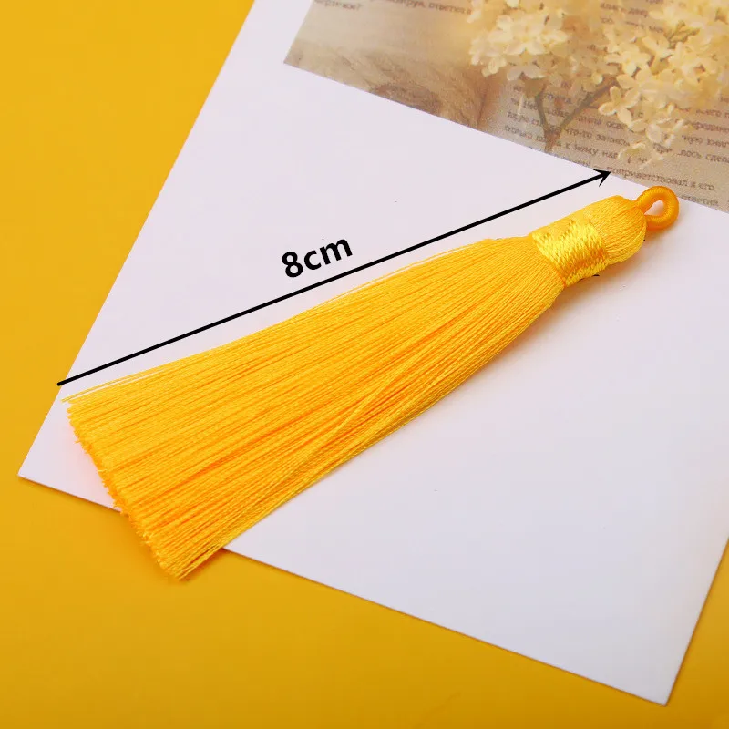 10/20pcs 8cm Earrings Tassel Pendant Crafts Diy Jewelry Making Bags Keychain Handmade Satin Fringe Earring Charms Wholesale