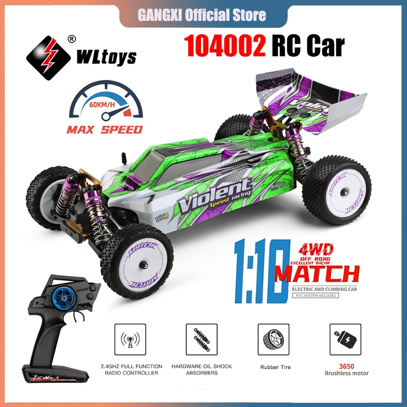 

WLtoys 104002 Rc Car Competition Brushless 60KM/H 45KM/H Metal Chassis 4WD Electric High Speed Drift Car Remote Control