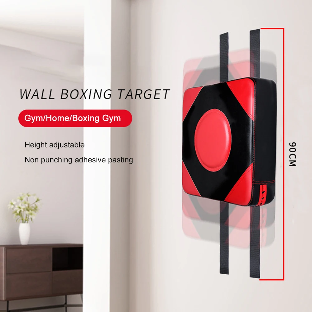 Boxing Mats PU Leather Square Wall Target Adjustable Height Boxing Training Sandbag Wall Punching Pad for Fitness Taekwondo