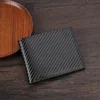 Carbon Fiber Pattern Men's Short Wallet Large Capacity Money Clip Minimalist Slim Bifold Multi Card Holder Purses With ID Window 1