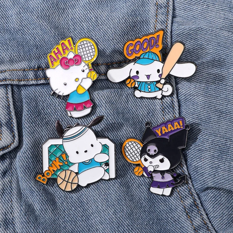 

Anime Sanrio Hello Kitty Cute Pins Kuromi Badges Popular Brooch Student Cartoon Enamel Lapel Pins for Backpack Accessories Gift